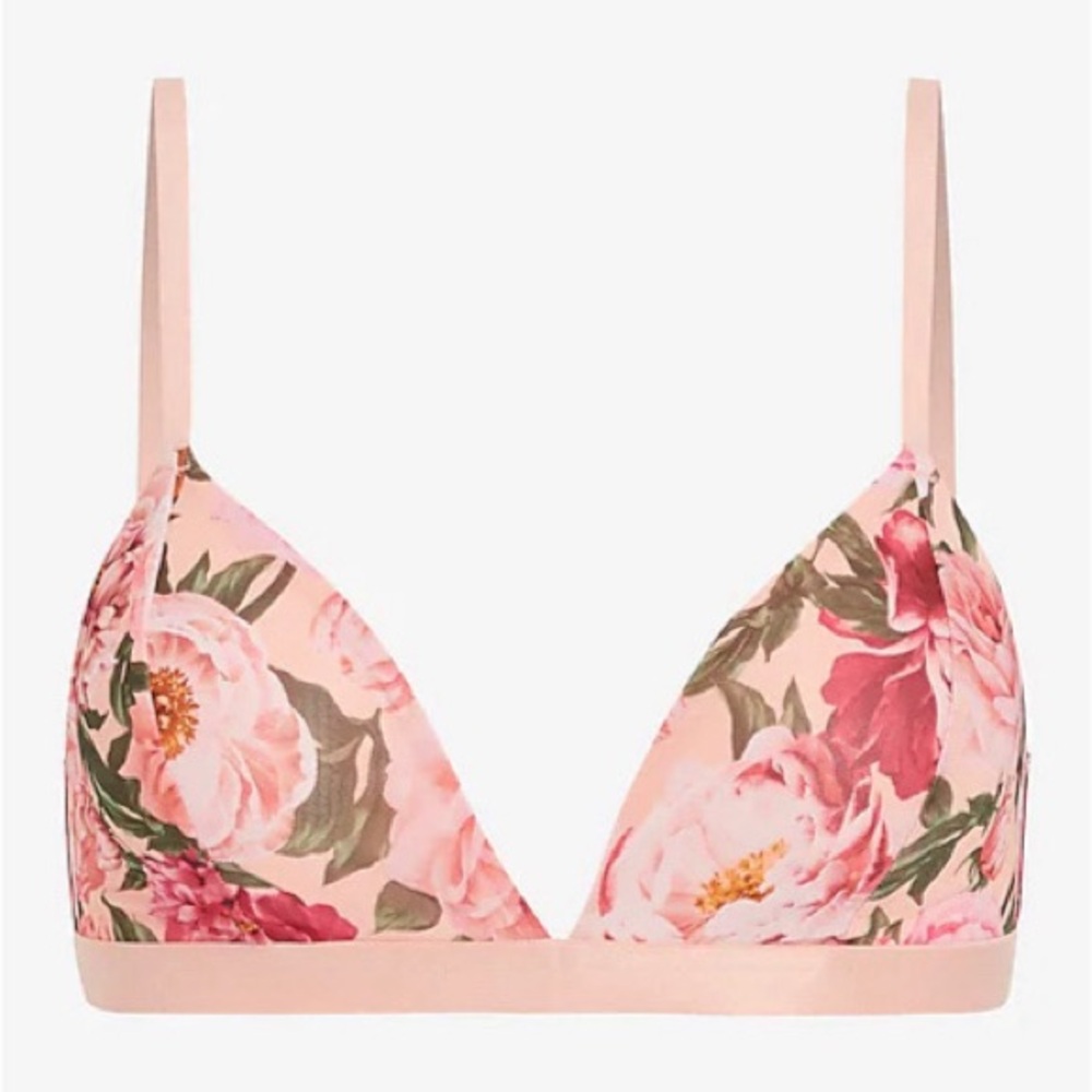EXPRESS Floral Mesh Triangle Bralette
